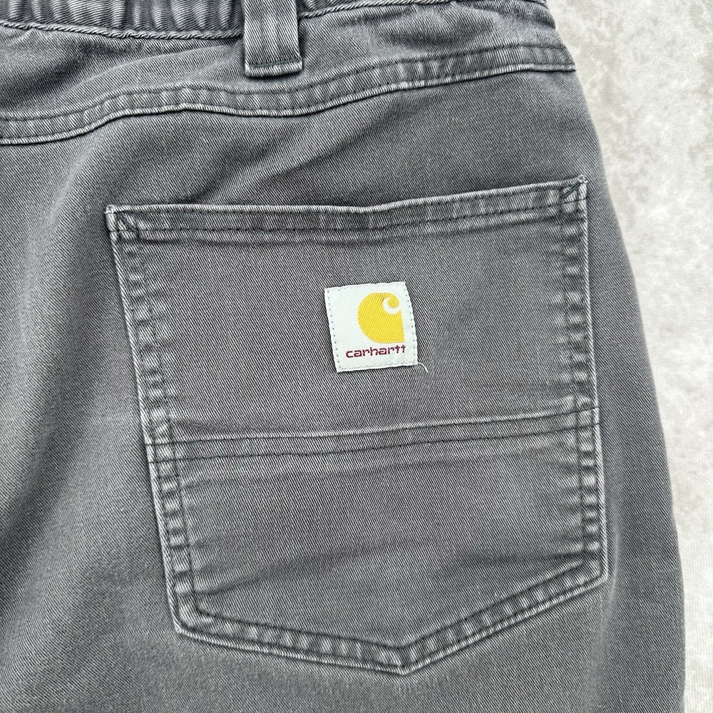 Carhartt Relaxed Fit Mens Size 40 Gray Canvas Workwear Carpenter Shorts - Picture 11 of 11
